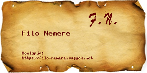 Filo Nemere névjegykártya